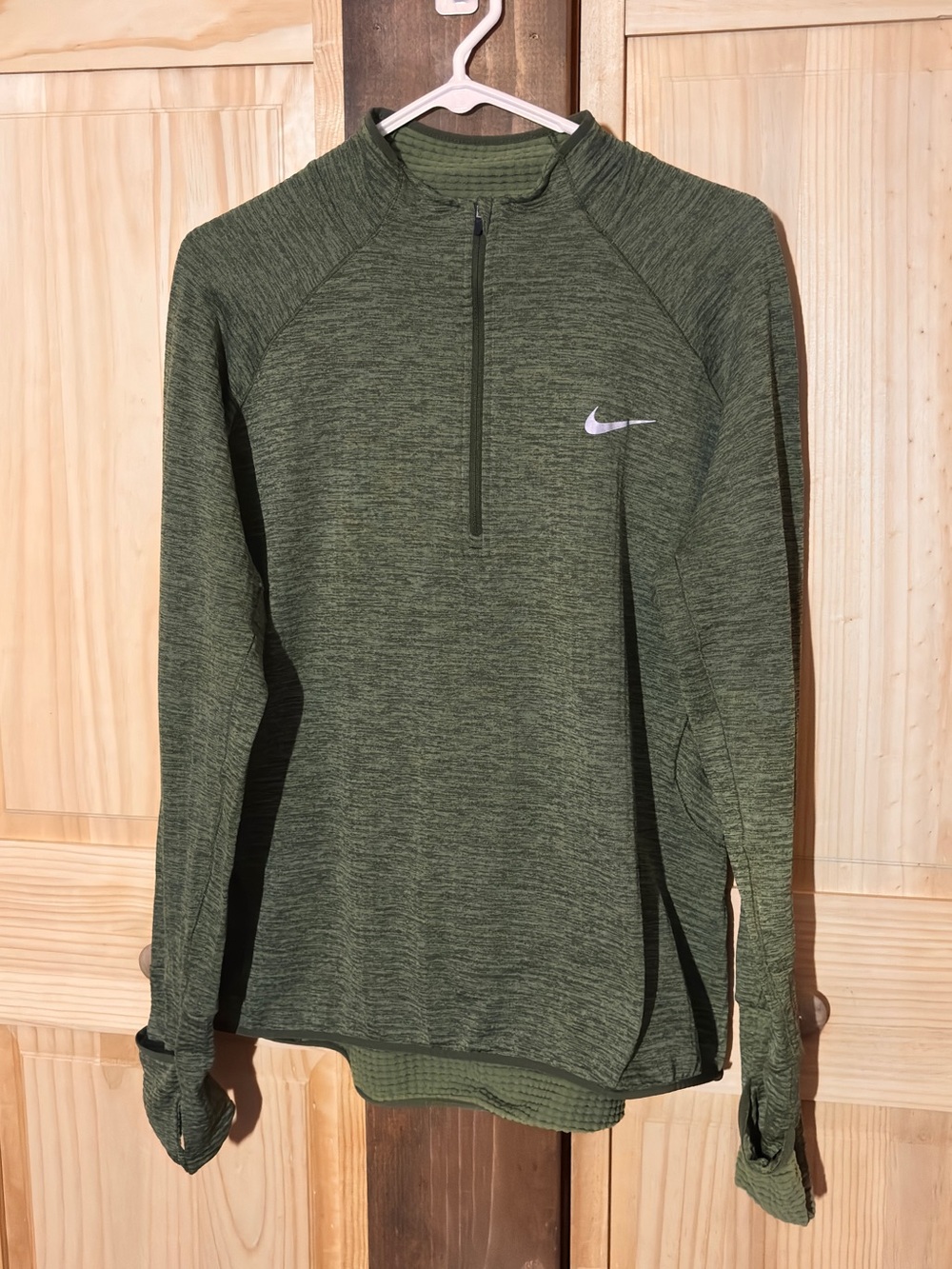Olive Green Half-Zip Athletic Pullover